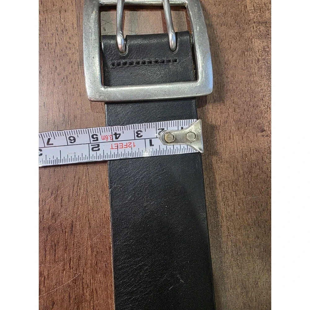 Banana Republic Men's Italian Leather Belt Double Prong Buckle Black Size 36